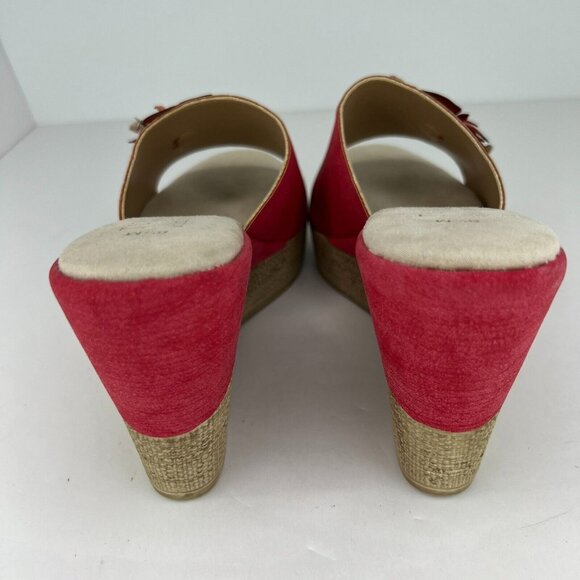Tuscany by Easy Street Womens Red Easy Street Castello Size 8.5M Wedge Sandals - Picture 5 of 10